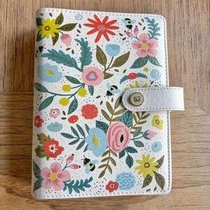 The Paper Studio 52 Agenda Floral Bee A6 Ring Binder $Planner Pleather Organizer